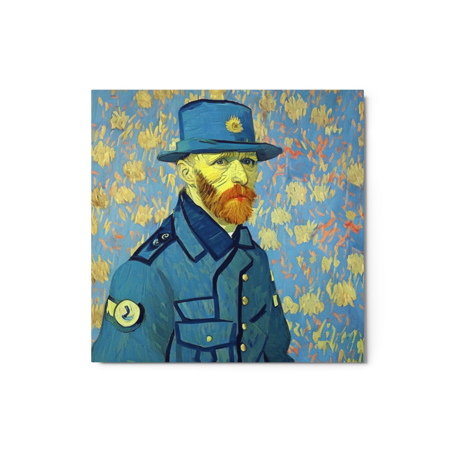 Vincent Van Gogh Blue Camo - Metal Wall Art Prints decor - Army Artists